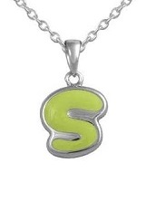 handsome little enamel initial baby necklace